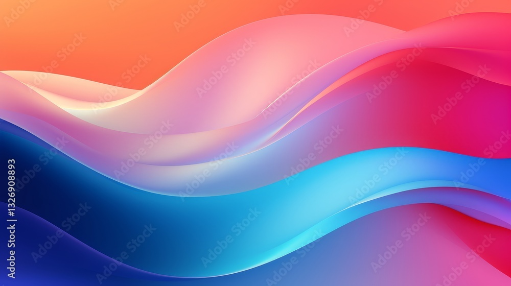 Poster vibrant colorful fluid dynamic textured geometric elements modern gradient light clean illustration 