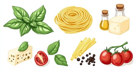 Fresh Pasta Ingredients Set