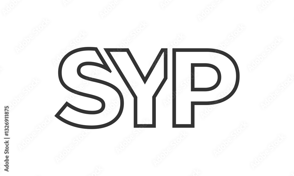 Poster syp logo design template with strong and modern bold text. initial based vector logotype featuring s