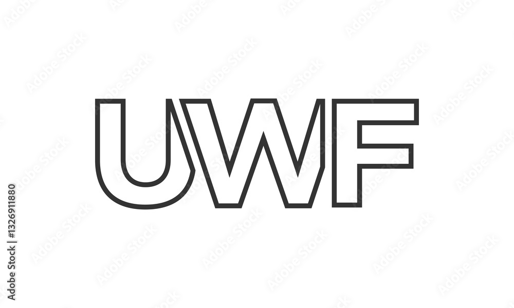 Fototapete uwf logo design template with strong and modern bold text. initial based vector logotype featuring s