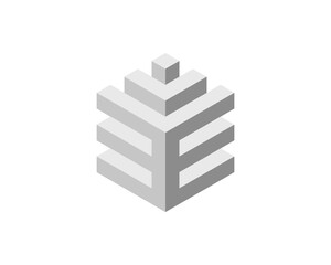 Fototapeta premium Abstract isometric gray cubes ascending, symbolizing growth, progress, and success. Perfect for corporate branding, presentations, technology, and architecture. Clean, minimalist design.