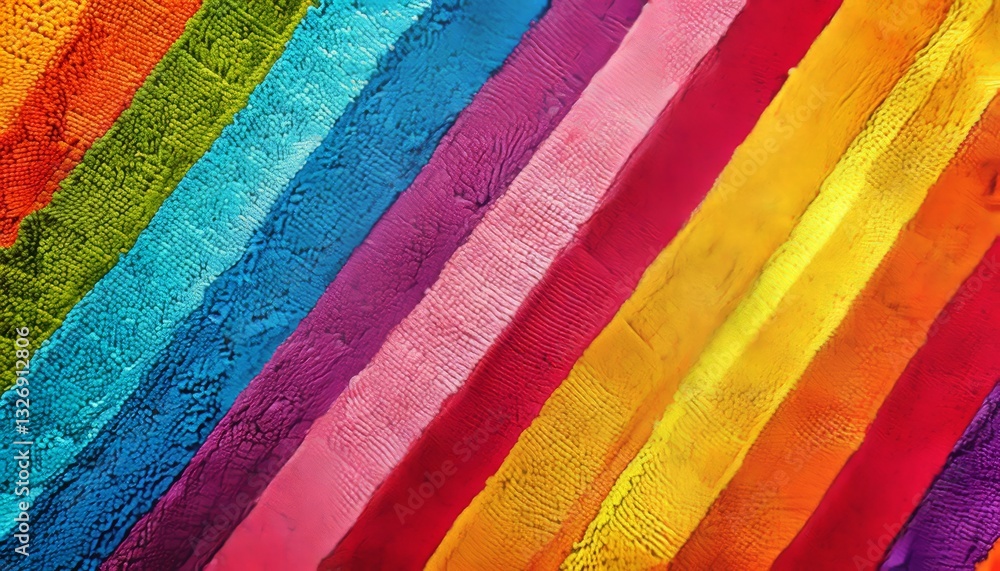 Poster vibrant colorful striped carpet texture background top view clean lines pattern