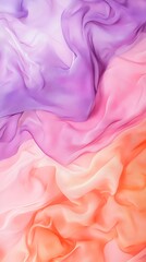 Fototapeta premium Soft abstract waves of purple, pink, and orange fabric with flowing textures