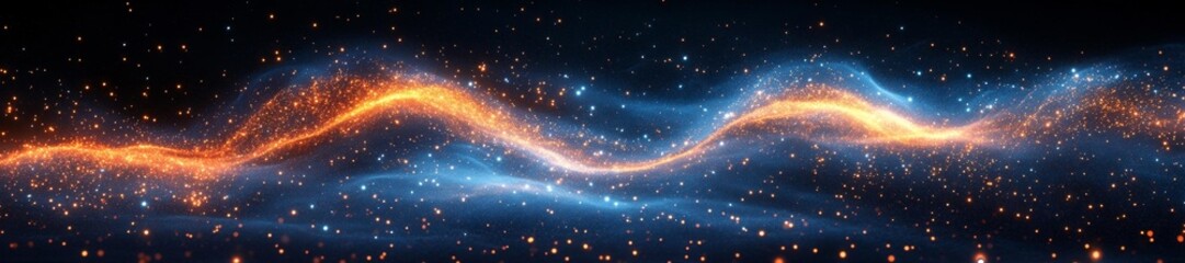 Obraz premium Stunning Cosmic Wave of Stardust Across Starry Sky. Generative AI