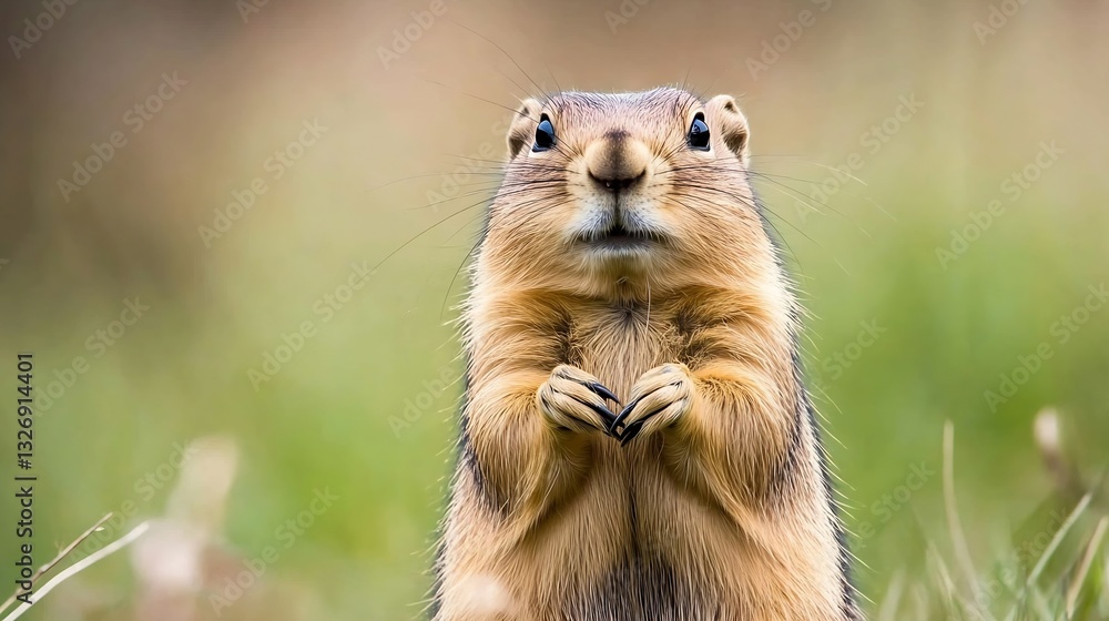Poster adorable small mammal posing in a natural setting showcasing cuteness and curiosity : generative ai