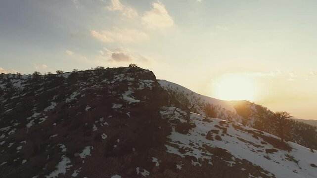sunset in the mountains