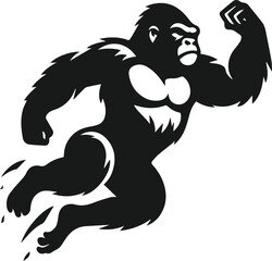 gorilla leaping vector