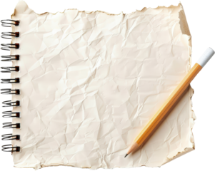 Crumpled paper with a pencil on the side