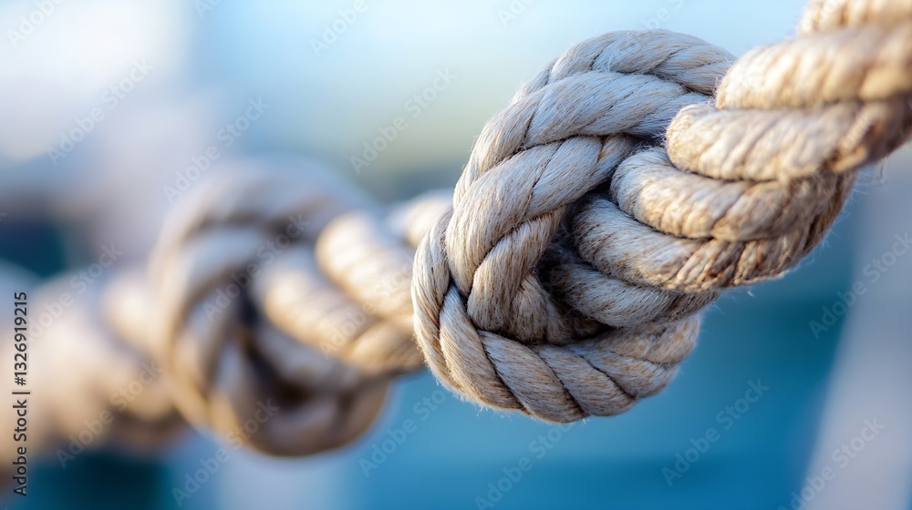 Aufkleber intricately woven rope knot against a soft background highlights craftsmanship and durability in mat