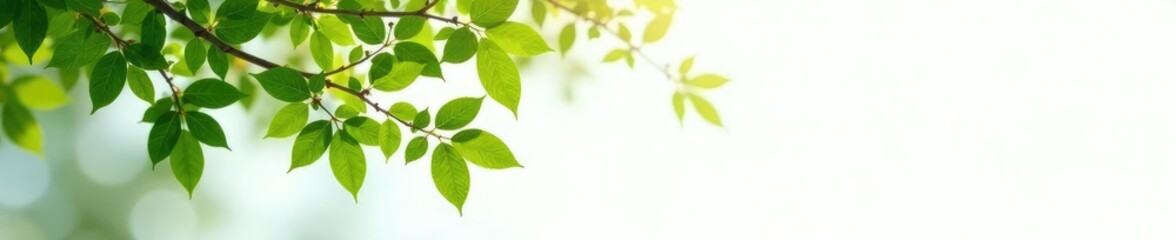 Obraz premium Isolated tree branches on white background with soft focus effect, white, foliage, isolated