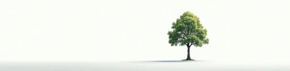 Obraz premium Simple isolated tree on white background with subtle texture, isolated tree, forest, minimalist