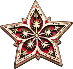 Colorful star ornament with intricate details