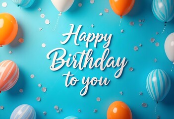 happy birthday card with balloons