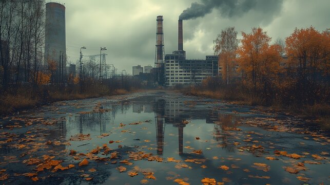 Reflective visual honoring Chernobyl event with somber tones