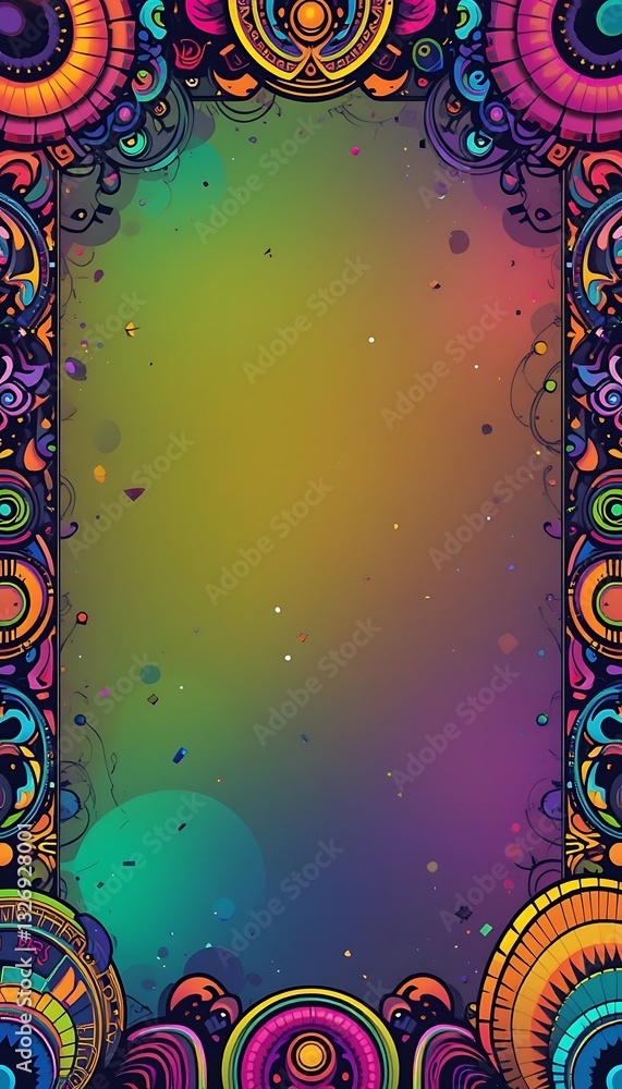 Poster colorful decorative frame with gradient background design for creative projects