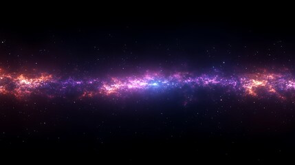 Obraz premium Colorful Galaxy with Bright Stars and Nebulae, A stunning view of a colorful galaxy with bright stars and nebulae, showcasing a vibrant cosmic landscape