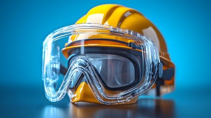 Safety gear and workplace health concepts in dynamic 3D style