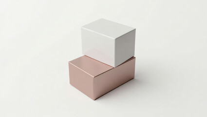 Fototapeta premium two minimalistic blocks, one on top of the other, showcasing simple design
