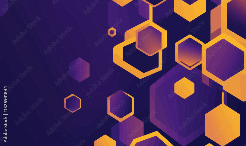 Poster abstract geometric hexagon pattern in minimalist style for modern web design