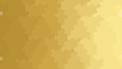 Golden honeycomb pattern creating a gradient effect background. Geometric honeycomb pattern forming a gradient from dark to light gold, ideal for backgrounds and textures