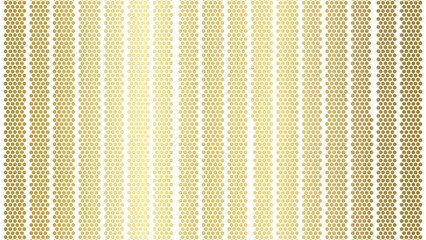 Golden hexagon pattern creating vertical stripes on white background. Seamless geometric pattern forming vertical gold stripes with hexagons on a white background, good for elegant and modern designs