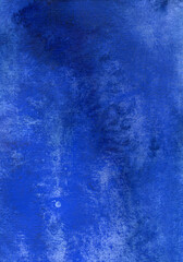 Watercolor abstract Blue background. Monochrome artistic art texture
