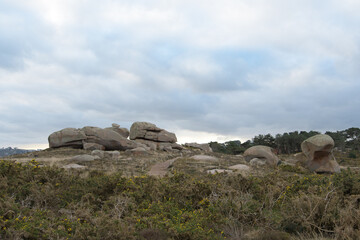 Joli paysage de la côte de granit rose en Bretagne - France
