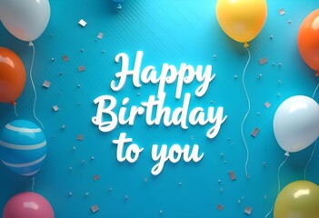 happy birthday card with balloons