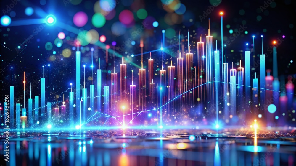 Poster futuristic corporate data visualization hologram - generative ai business analytics