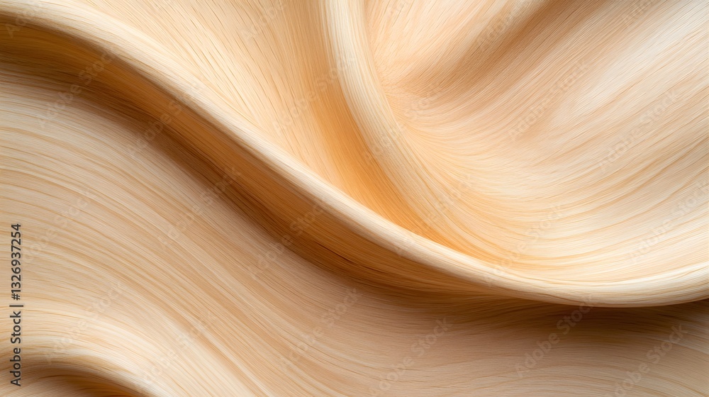 Poster smooth light brown fabric textured background with soft waves