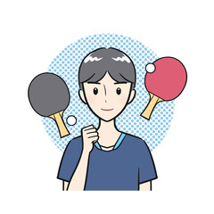 卓球部・卓球・部活を頑張る男子学生（背景あり）