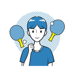 卓球部・卓球・部活を頑張る男子学生（背景あり・シンプル）