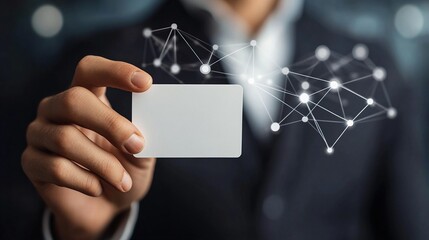 Businessman Engaging with Virtual Social Network Technology