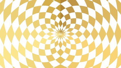 Golden Optical Illusion Geometric Background. Abstract golden geometric pattern with a hypnotic optical illusion effect. Suitable for modern design and decoration