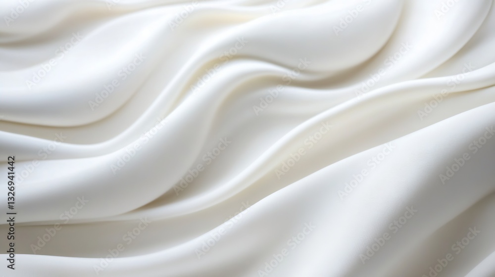 Poster elegant closeup of luxurious smooth white silk fabric draping softly and beautifully : generative ai