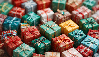 stack of christmas presents, christmas gift boxes with christmas tree, christmas tree with gifts, christmas gift boxes on the table, 32K Resoulation