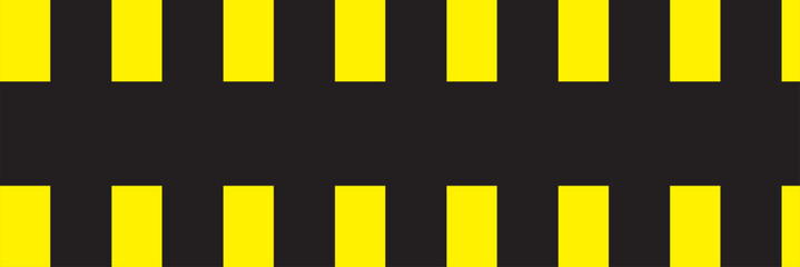 Yellow and black caution tape square frame, warning sign border template.Blank vector illustration warning background. Hazard caution sign tape. Space for text