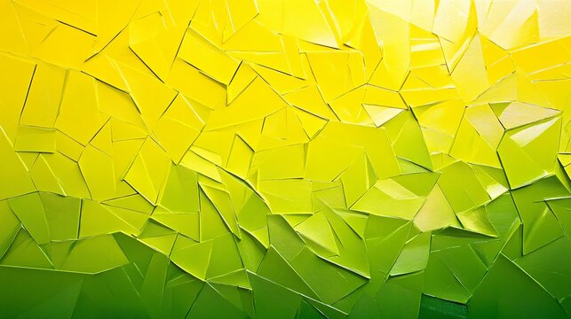 Vibrant gradient from electric yellow to neon green with sharp angular lines cutting through.