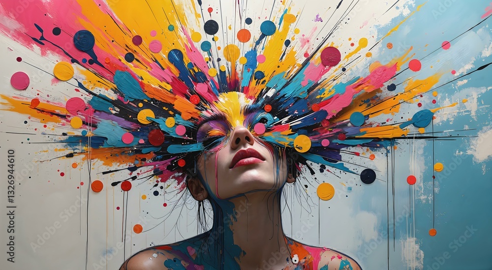 Aufkleber conceptual abstract art symbolizing creativity and unbounded expression
