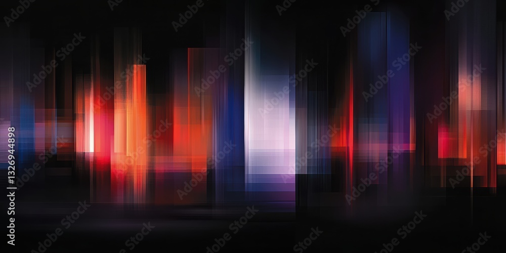 Poster vibrant digital mosaic bursts with energy through glitchy abstract patterns and flowing lines in a m