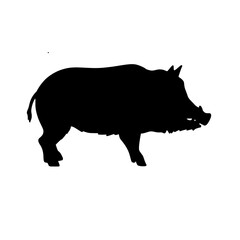 Wild Boar Silhouette Vector Illustration