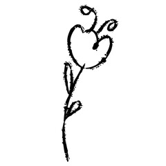 Hand flower brush drawing