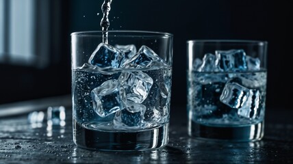 water pouring into glass