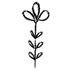 Hand flower brush drawing