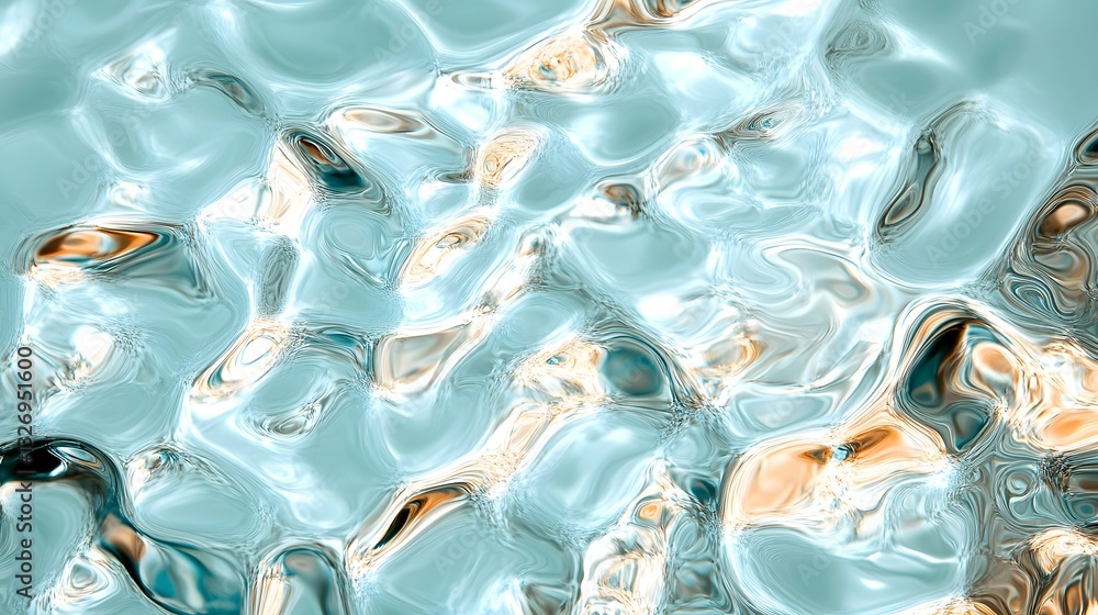 Poster abstract water reflection with light waves and color patterns