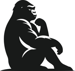 gorilla sitting vector