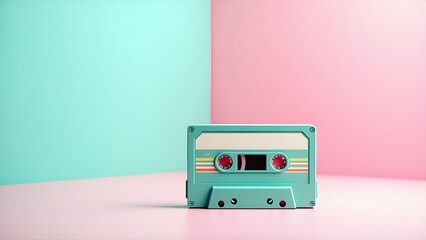 Fototapeta premium pink retro radio