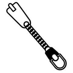  Black and White Outline of a Zipper Pull Tab Icon