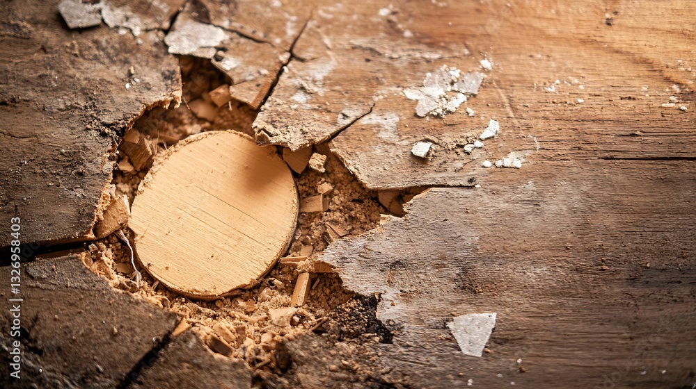 Poster close up of an old wooden surface showing cracks and rough texture highlighting age and history : ge