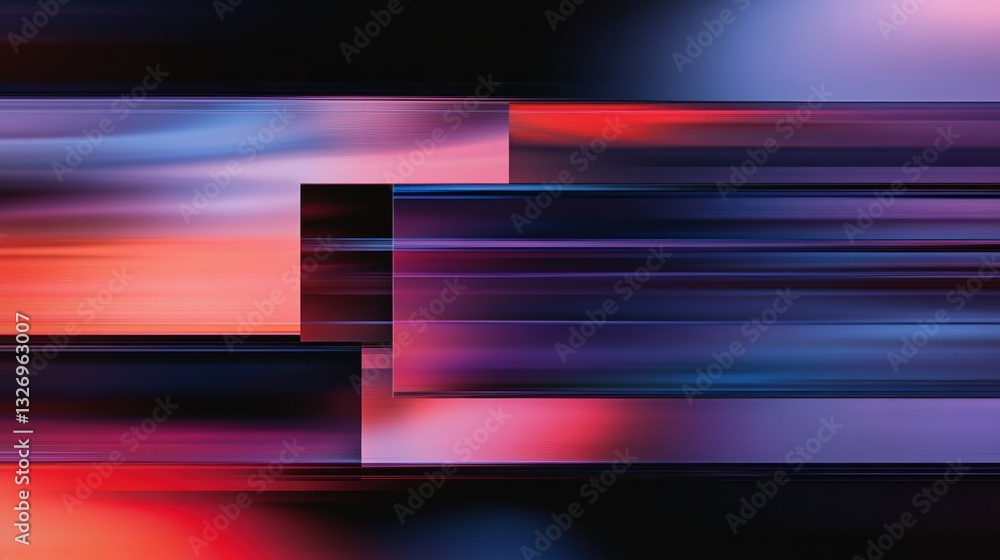 Poster dynamic interplay of vibrant colors creates a captivating glitchy abstract mosaic with bold lines an